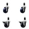 Service Caster 3.5'' Solid Poly Wheel Swivel 1-3/8'' Expanding Stem Caster Set 2 Brakes, 4PK SCC-EX20S3514-SPUS-2-PLB-2-138 - alternate 1